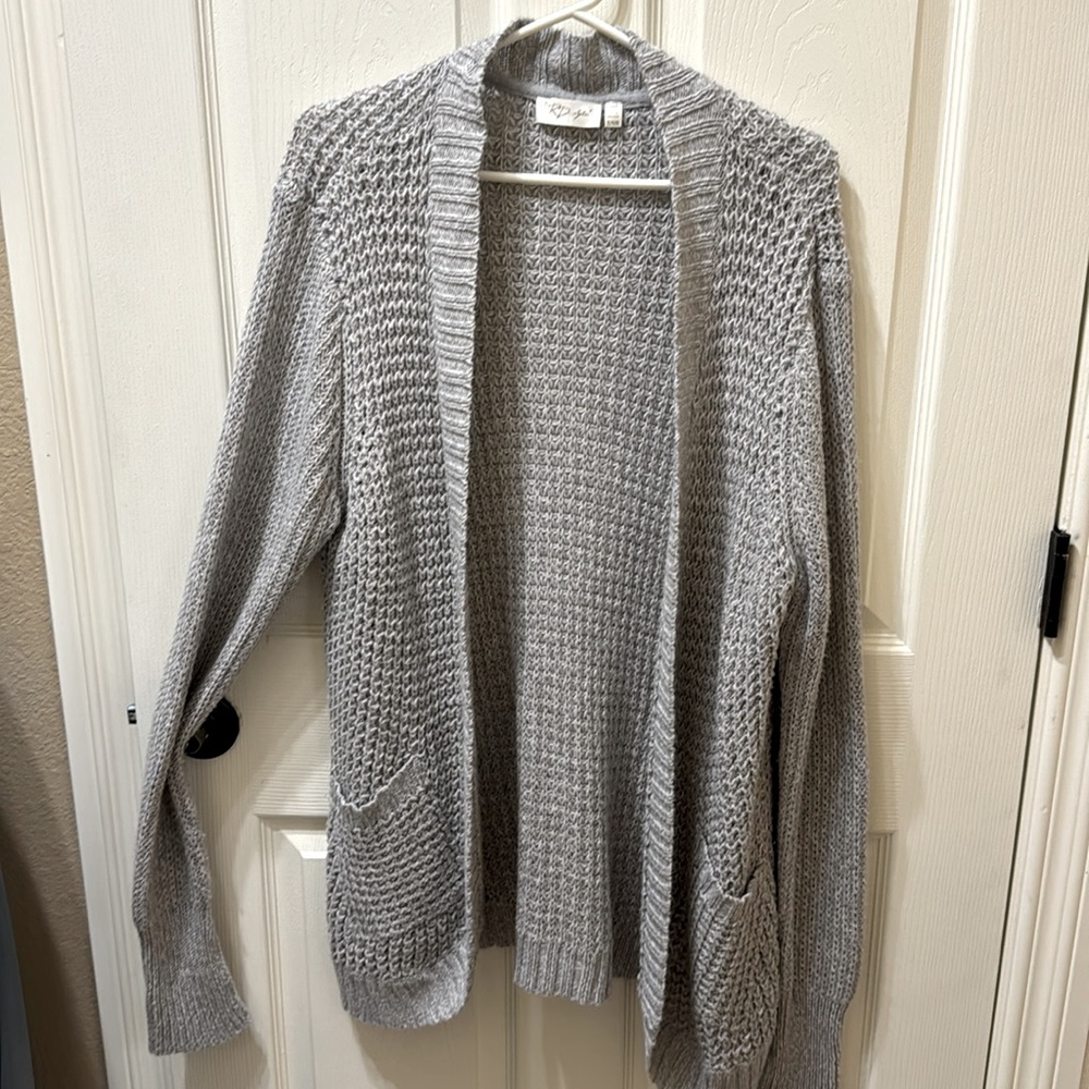 Grey sweater cardigan